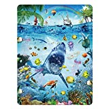 MINIWHALE Kids Puzzle for Kids Ages 4-8 Ocean Floor Puzzle/Underwater Shark Pattern Design Puzzle/Raising Children Recognition Promotes Hand Eye Coordinatio (Glow in The Dark,46Pcs,24x18in)…