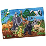 The Learning Journey Puzzle Doubles Glow in the Dark - Wildlife - 100 piece puzzles, glow in the dark puzzle for kids puzzles ages 4-8, Award Winning Educational Toys