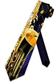 Saxophone and Music Notes Tie Mens Neckties by Three Rooker