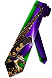 Music Ties Mens Mardi Gras Saxophone and Mask Necktie by Three Rooker