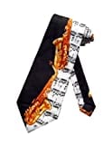 Steven Harris Mens Alto Saxophone Necktie - Black - One Size Neck Tie