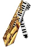 Music Ties Mens Jazz Saxophone Piano Necktie by Three Rooker