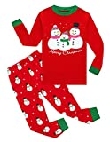 Family Feeling Little Boys Long Sleeve Snowman Christmas Red Pajamas Sets 100% Cotton Pyjamas Kids Pjs Size 5