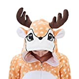 ABENCA Kids Deer Onesie Pajamas Christmas Halloween Animal Cosplay Sleepwear Costume,Deer,130