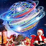 TOKFUN Flying Ball Toys, Flying Spinner 360° Rotating Built-in LED Cool Flying Orb Toy, Indoor/Outdoor Mini Drones Fly Space Orb Toy Globe Shape Magic Controller Safe Toy Gift for Kids or Adults