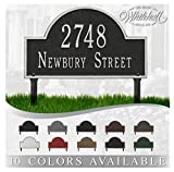 Personalized Cast Metal Address plaque - LAWN MOUNTED Arch Plaque. Display your address and street name. Custom house number sign.