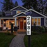 Solar Address Sign Lighted House Numbers for Outside Address Plaques for House Address Numbers for House, Yard, Garden, Waterproof FLSEPAMB (Height 35.3 Inches)