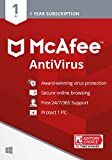 McAfee AntiVirus Protection 2022 | 1 PC | Internet Security Software, 1 Year - Key Card