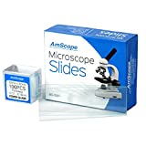 AmScope BS-50P-100S-22 Pre-Cleaned Blank Ground Edge Glass Microscope Slides and 100pc Pre-Cleaned Square Glass Cover Slips Coverslips