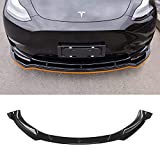 Fit Tesla Model Y Front Bumper Lip Kit Car Mods Spoilers For Tesla Model Y Accessories 2020-2021 (Glossy Black)