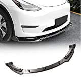 Front Bumper Lip for Tesla Model Y 2020 2021 Front Lip Chin Spoiler Air Dams Bumper Guard Front Bumper Lip Protector Matt Carbon Fiber Front Bumper Lip Spoiler Splitter