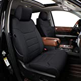 EKR Custom Fit Full Set Car Seat Covers for Select Toyota Tundra CrewMax 2014 2015 2016 2017 2018 2019 2020 2021 - Leatherette (Black)
