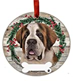 Saint Bernard Ornament - E&S Pets - DIY Personalizable - Dog Gifts - Ceramic Round Ornament with Glazed Finish - X-mas Decoration - Christmas Ornaments Craft Gifts - Ornaments for Pet Lovers