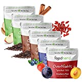 Foodnerd Sprouted Overnight Oats, High-Protein Oatmeal, Safe for Keto, Paleo, or Vegan Diets, Gluten-Free Breakfast, Breakfast Oatmeal Made with Chia Seeds and Flaxseed, Variety Pack, 6 Servings