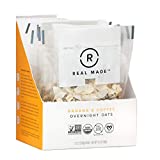 Real Made Overnight Oats | No Sugar Added | Certified Organic Non - GMO | 100% Plant Based Ingredients, Great Source of Protein and Fiber, 5 Count, 2.12oz Packs (Banana Coffee)