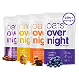 Oats Overnight - Dairy Free Variety Pack (8 Meals) High Protein, Low Sugar Breakfast Shake - Gluten Free, High Fiber, Non GMO Oatmeal (2.6oz per meal)