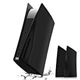 Frusde PS5 Plates, Shockproof PS5 Faceplates for PS5 Console, Hard ABS Anti-Scratch Dustproof PS5 Gaming Console Cover PS5 Replacement Plate Shell PS5 Skin for PS5 Console Disc Edition - Black