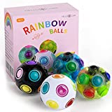 FIDGET DICE 4 Pieces Glow Magic Rainbow Puzzle Ball, Stress Reliever Fidget Ball, Brain Teaser Fidget Toys for Kids and Adults