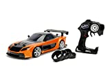 Jada Toys Fast & Furious Hans Mazda RX-7 Drift RC Car, 1: 10 Scale 2.4Ghz Remote Control Orange & Black, Ready to Run, USB Charging (Standard) (99700)