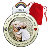 Dog Memorial Keepsake Ornament - 2022 Dated Christmas Picture Holder - If Love Could Have Saved You - Paw Prints and Heart Design - Loss of Pet Gifts - Gift/Storage Bag Included