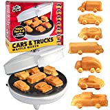 Car & Trucks Waffle Maker - Make 7 Different Race Cars, Trucks, and Automobile Vehicle Shaped Pancakes - Electric Non-Stick Pan Cake Kid's Waffler Iron, Fun Fathers Day Gift for Unique Breakfast Treat