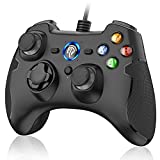 EasySMX Wired Gaming Controller,PC Game Controller Joystick with Dual-Vibration Turbo and Trigger Buttons for Windows/Android/ PS3/ TV Box(Black)