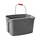 Rubbermaid Commercial Products-FG262888GRAY , Double Pail Plastic Bucket for Cleaning, Easy to Carry, 19 Quart, Gray