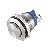 APIELE 16mm Momentary Push Button Switch High Round Cap Waterproof Stainless Steel High Flush Screw Terminals 250V AC 5A 12V 36V DC 2A 1NO SPST