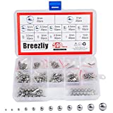 Breezliy 590Pcs 1-8mm Metric Precision 304 Stainless Steel Assorted Loose Bicycle Bearing Steel Ball Assortment Kit12 Sizes