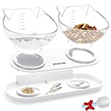 Cat Food Bowls Double Raised - Dorakitten Cat Feeding Bowl Double Kitten Dishes Kitty Water Feeder Raised with Stand for Cats & Small Dogs