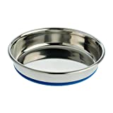 Our Pets DuraPet Stainless Steel Non-Slip Cat Food Bowls (Cat Food Bowl or Cat Water Bowl) [Holds up to 1 Cup of Dry Cat Food or Wet Cat Food] Easy to Clean Cat Dish Feeding Bowls (Stainless Steel Food Bowl, 1 Cup)