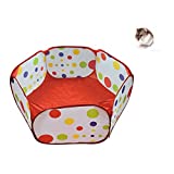 WishLotus Small Animal Playpen, Portable Outdoor Pet Exercise Fence Pop-Up Metal Wire Yard Fences, Foldable Pet Tent Play Pen for Guinea Pig, Hamster, Chinchillas and Hedgehogs, Rabbits (Red)