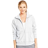 Hanes Women's EcoSmart Full-Zip Hoodie Sweatshirt, White, Large