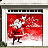 Outdoor Christmas Holiday Garage Door Banner Cover Mural Dcoration - Santa's Merry Christmas Holiday Garage Door Banner Dcor Sign 7'x8'