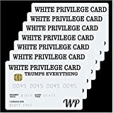 5 /10/15PCS White Privilege Card Trumps Everything Credit Card - White Privilege Card Trumps Everything Wallet Insert Card - Funny Plastic Wallet Card Joke Gag Gifts Inspirational Card Gifts (15PCS)