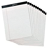 Amazon Basics Wide Ruled 8.5 x 11.75-Inch 50-Sheet Lined Writing Note Pad, White - Pack of 12