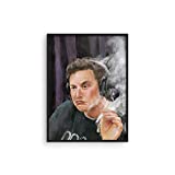 Elon Musk Posters for College Dorm - By Haus and Hues | Trippy Room Decor and Cool Posters for Guys | Funny College Posters for Guys, Cool Posters for Guys Bedroom | UNFRAMED (12x16)