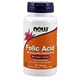 NOW Foods Folic Acid 800 mcg Tabs (Pack of 2)