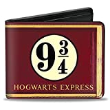 Buckle-Down mens Buckle-down Pu Bifold - Hogwarts Express 9¾ Burgundy/Gold Wallet, Multicolor, 4.0 x 3.5 US