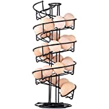 Toplife Spiral Design Metal Egg Skelter Dispenser Rack,Storage Display Rack,Black