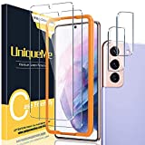 UniqueMe [ 2+2 Pack Compatible with Samsung Galaxy S21 Plus / S21+ 5G - 6.7 inch Tempered Glass + Camera Lens Protector Screen Protector with Easy installation Frame [NOT for Samsung Galaxy S21]