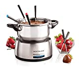 Nostalgia 6-Cup Stainless Steel Electric Fondue Pot Set with Temperature Control, 6 Color-Coded Forks, and Removable Pot - Fondue Pot for Chocolate, Candy Melts, Caramel, Cheese, Sauces, and More