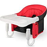 TOONOON Hook On Chair, Fast Table Chair and Clip on Table High Chair, Fold-Flat Storage Tight Fixing Portable Baby Feeding Seat for Baby Toddler Washable with Dining Tray for Travel or Restaurants