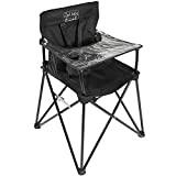 ciao! baby Portable High Chair for Babies and Toddlers, Fold Up Outdoor Travel Seat with Tray and Carry Bag for Camping, Picnics, Beach Days, Sporting Events, and More (Black)