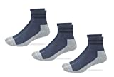 Carolina Ultimate Unisex Postal Uniform Full Cushion Seamless Toe Quarter Socks 3 Pair Pack (Navy, Sock Size Medium)