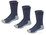 Carolina Ultimate Unisex Postal Uniform Full Cushion Seamless Toe Crew Socks 3 Pair Pack (Navy, Sock Size X-Large)