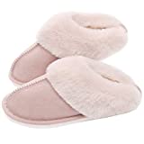 SOSUSHOE Womens Slippers Memory Foam Fluffy Fur Soft Slippers Warm House Shoes Indoor Outdoor Winter, Beige, 7-7.5 B(M) US