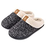 ULTRAIDEAS Women's Comfy Memory Foam Slippers Fuzzy Wool-Like Plush Fleece Lined House Shoes w/Indoor, Outdoor Non-Slip Rubber Sole (9-10, Meteorite Grey)