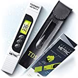 Professional TDS ppm Conductivity Meter - Quick and Easy EC TDS and Temperature Test Pen | 0-9999 ppm with  2% Accuracy | Perfect 3-in-1 Tester For Ro Water Aquarium Hydroponics Coffee Pool etc.