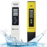 KETOTEK Digital Water TDS Meter PH Meter, PPM Tester has TDS-EC-Temp (3-in-1) and 2% Accuracy, PH Tester with 0-14.00PH and 0.01 Accuracy, TDS PH Meters for Aquariums Water, Hydroponics, RO System